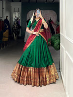 Thumbnail for Pramukh Fab Dark Green Color Narayan Pet Lehenga Choli