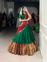 Thumbnail for Pramukh Fab Dark Green Color Narayan Pet Lehenga Choli