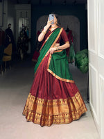 Thumbnail for Pramukh Fab Maroon Color Narayan Pet Lehenga Choli
