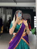 Thumbnail for Pramukh Fab Teal Color Narayan Pet Lehenga Choli