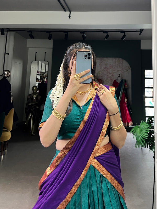Pramukh Fab Teal Color Narayan Pet Lehenga Choli