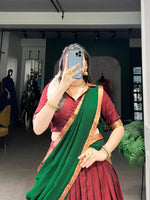 Thumbnail for Pramukh Fab Maroon Color Narayan Pet Lehenga Choli