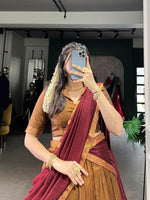 Thumbnail for Pramukh Fab Mustard Color Narayan Pet Lehenga Choli