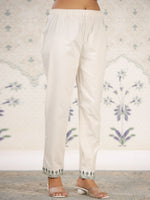 Thumbnail for Ode by House of Pataudi Floral Embroidered Straight Kurta with Trousers - Distacart