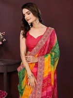 Thumbnail for Ai Fashion Multi Georgette Digital Print Party Wear Saree