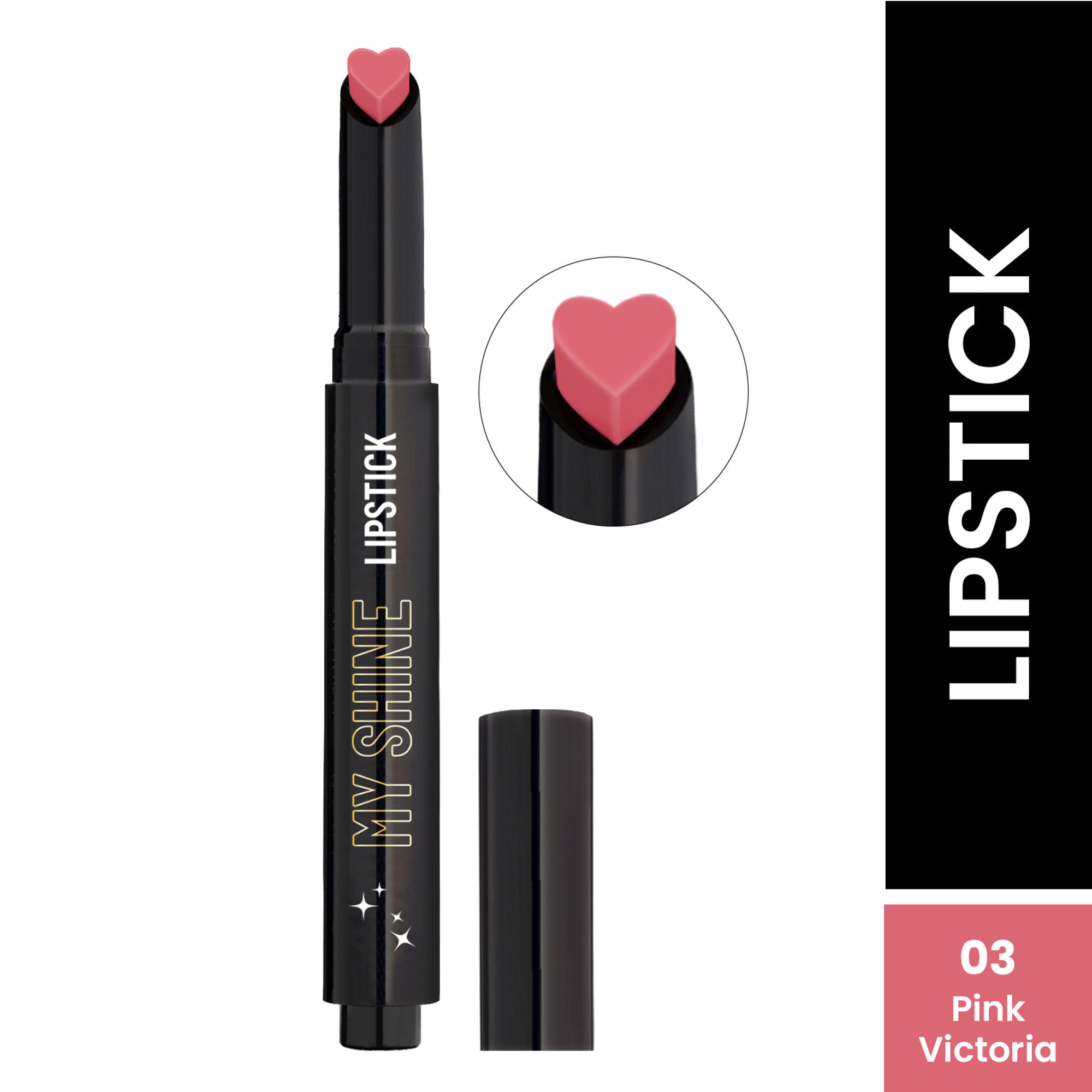 Swiss Beauty My Shine High Pigmented & Long-Lasting Lipstick Enriched with Vitamin E - 03 Pink Victoria