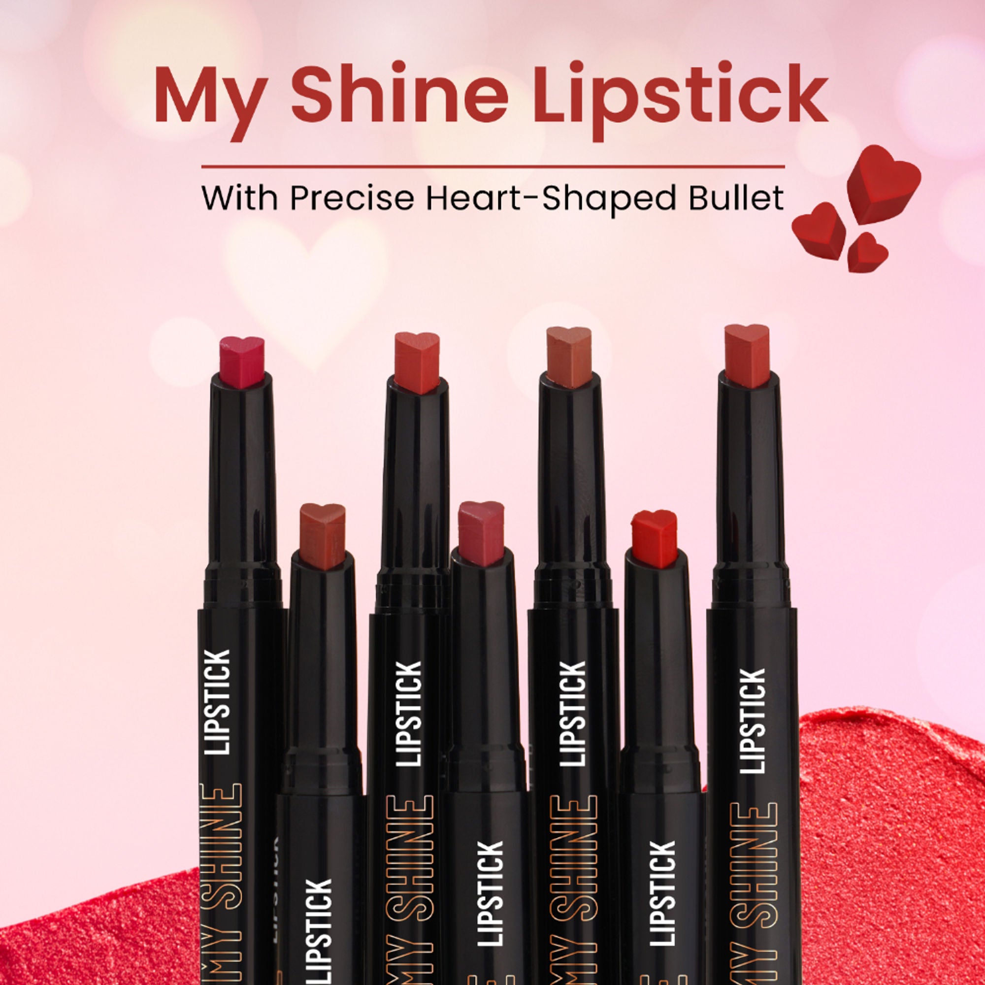Swiss Beauty My Shine High Pigmented & Long-Lasting Lipstick Enriched with Vitamin E - 05 Candyman Pink - Distacart