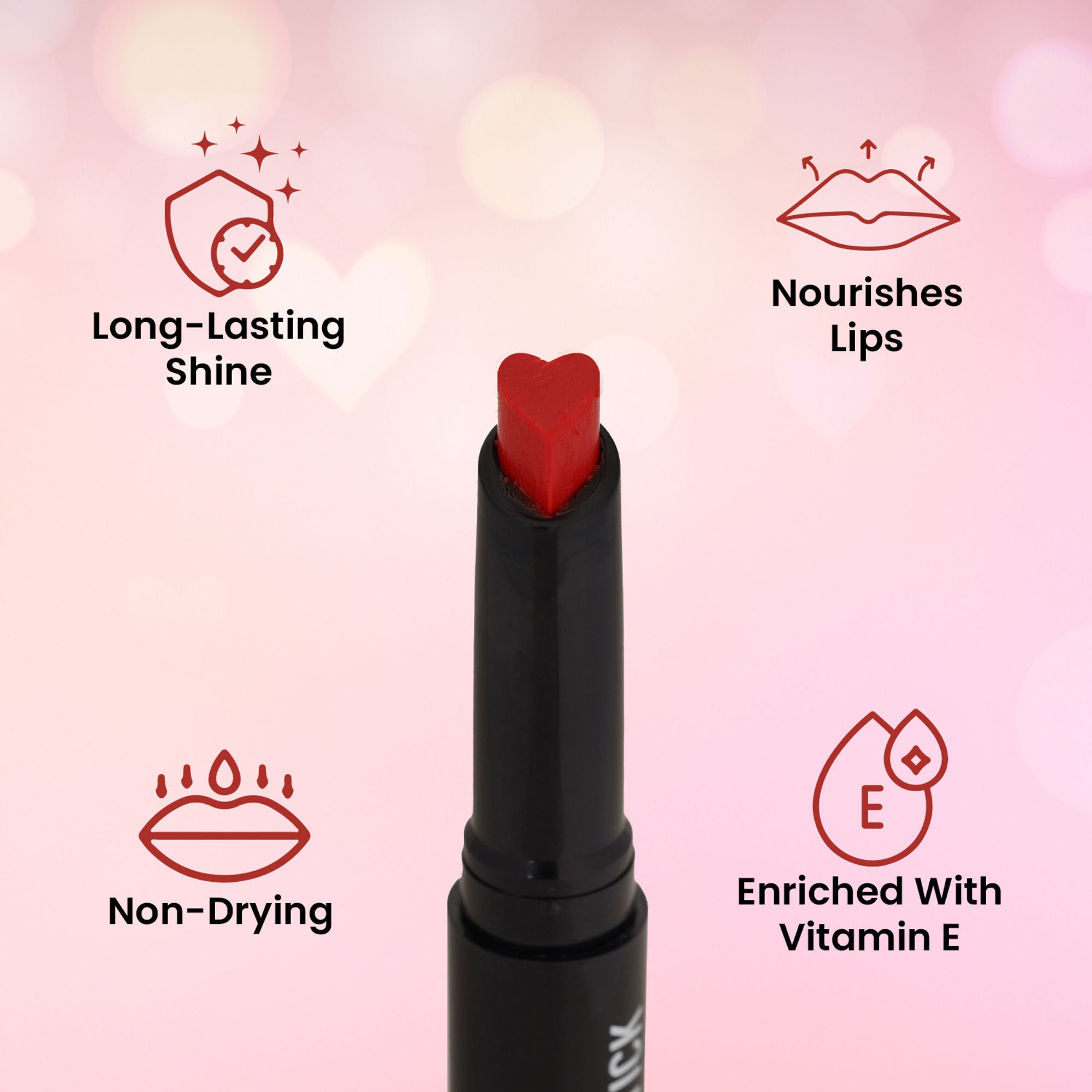 Swiss Beauty My Shine High Pigmented & Long-Lasting Lipstick Enriched with Vitamin E - 05 Candyman Pink - Distacart