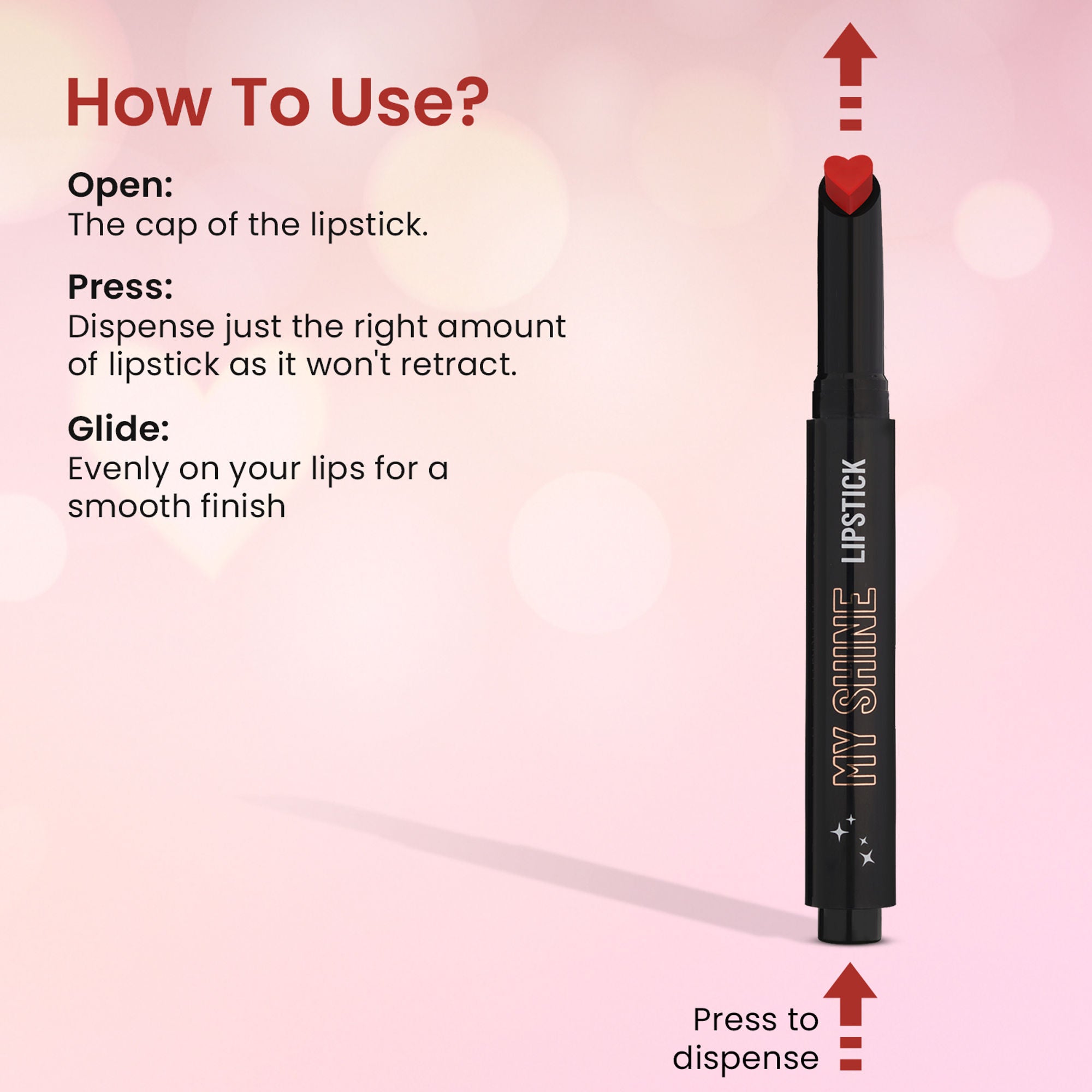 Swiss Beauty My Shine High Pigmented & Long-Lasting Lipstick Enriched with Vitamin E - 05 Candyman Pink - Distacart