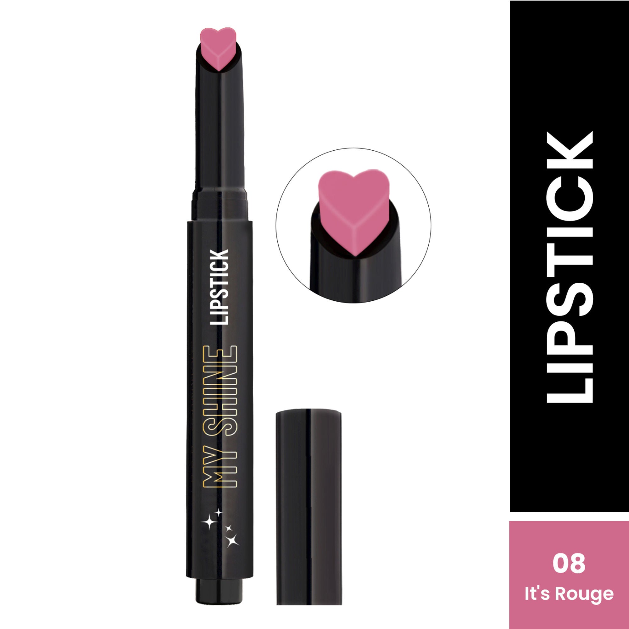 Swiss Beauty My Shine High Pigmented & Long-Lasting Lipstick Enriched with Vitamin E - 08 Its Rouge