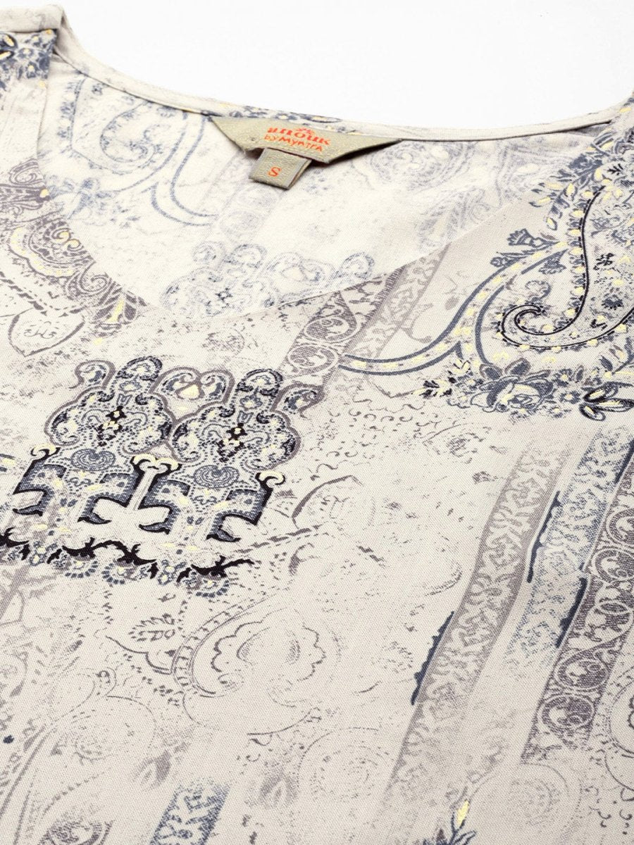 Anouk Ethnic Motifs Foil Printed Fusion Kurti With Dhoti Pants - Distacart