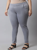 Thumbnail for TAG 7 Women Grey Plus size Solid Ankle-Length Leggings - Distacart