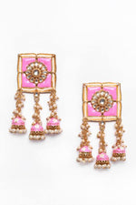 Thumbnail for New Stylish Meenakari Pink Jhumki Earring for Womens by House of Ree - Distacart