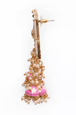 Thumbnail for New Stylish Meenakari Pink Jhumki Earring for Womens by House of Ree - Distacart