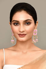 Thumbnail for New Stylish Meenakari Pink Jhumki Earring for Womens by House of Ree - Distacart