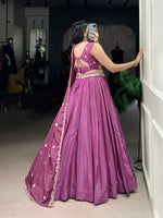 Thumbnail for Pramukh Fab Plum Color Silk Crepe Lehenga Choli
