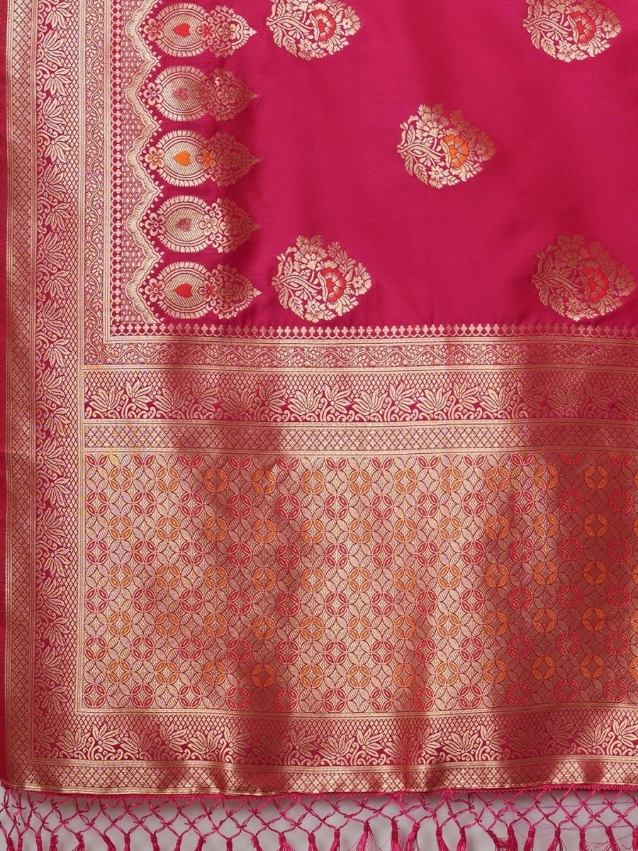 Anouk Floral Woven Design Zari Silk Blend Banarasi Saree - Distacart