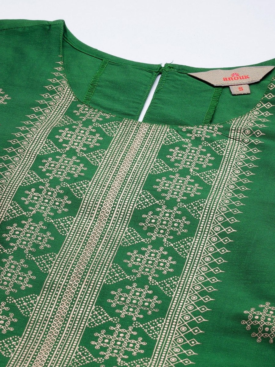 Anouk Women Ethnic Motifs Printed Regular Kurta with Trousers - Distacart