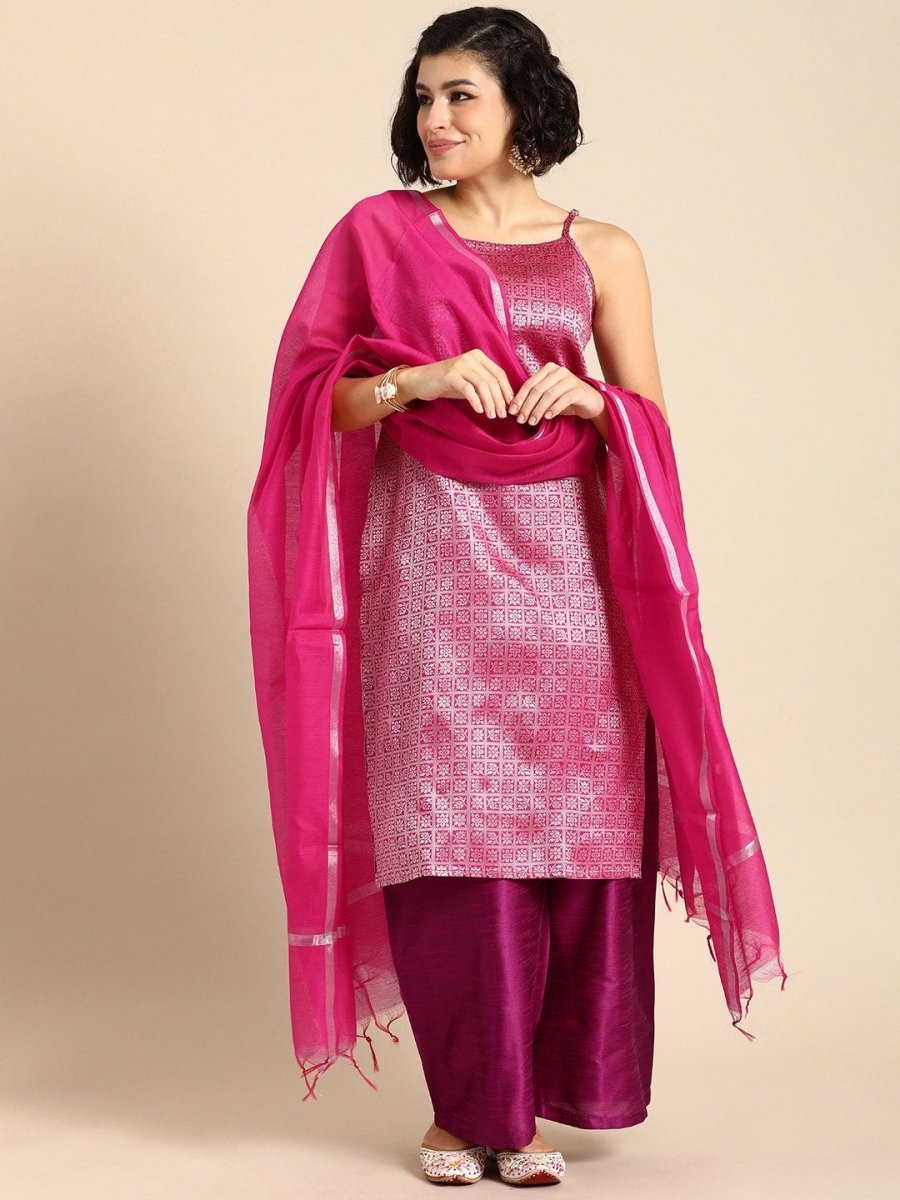 Anouk Ethnic Motifs Regular Kurta with Palazzos & Dupatta - Distacart