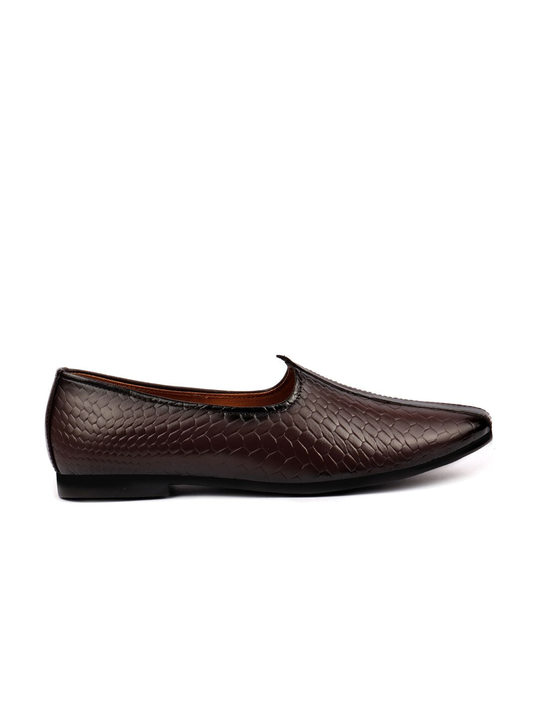 FAUSTO Men Brown Leather Mojaris