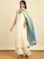 Thumbnail for Soch Floral Embroidered Regular Sequinned Kurta with Sharara & Dupatta - Distacart