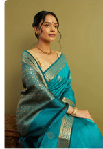 Thumbnail for Preksha Creation Designer Women Banarasi Soft Silk Saree - Sky Blue - Distacart