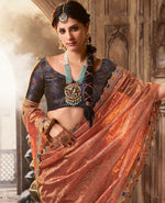 Thumbnail for Anaita Designer Orange Weaving Soft Tissue Silk Saree With Designer Blouse - Distacart