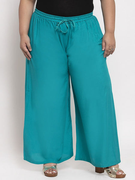 TAG 7 Women Plus Size Mid-Rise Wide Leg Palazzos - Distacart