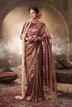 Thumbnail for Anaita Designer Purple Weaving Soft Tissue Silk Saree With Designer Blouse - Distacart