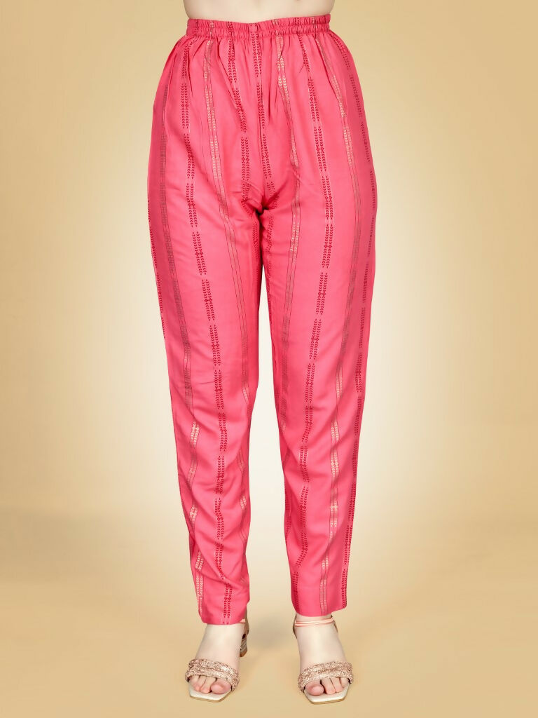 Jyoti Fashion Women's Pink Viscose Rayon Embroidered Kurta Pant Set - Distacart