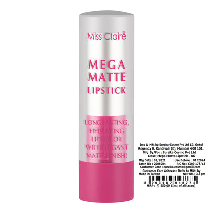 Miss Claire Mega Matte Lipstick - 16 - Distacart