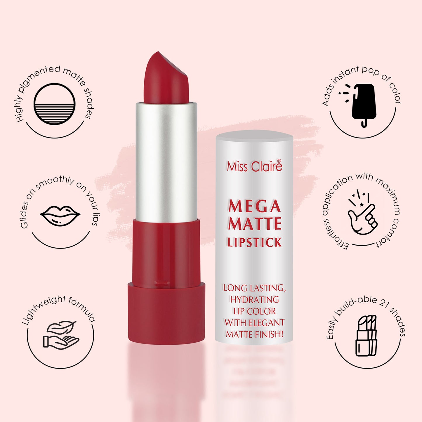 Miss Claire Mega Matte Lipstick - 16 - Distacart