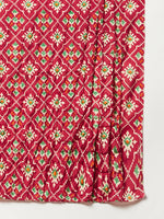 Thumbnail for InWeave White Strappy Set - Maroon Fosilk Dupatta