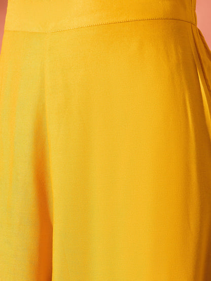 InWeave Mustard Mandarin Patola Kurta Set - Distacart