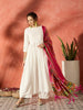 InWeave White Anarkali Patola Kurta Set - Distacart