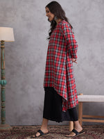 Thumbnail for InWeave Red Black Check Black Palazzo Set
