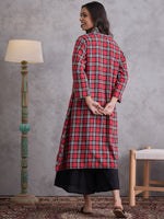 Thumbnail for InWeave Red Black Check Black Palazzo Set