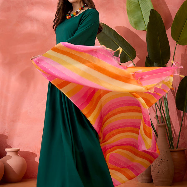 InWeave Green Sweetheart Kurta With Dupatta - Distacart