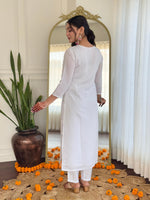 Thumbnail for The52 Embroidered BSY Viscose Fabric Straight Kurta, Pant and Dupatta Set