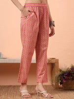 Thumbnail for Yufta Cream Pure Cotton Kantha Work Kurta Dupatta Pant Set