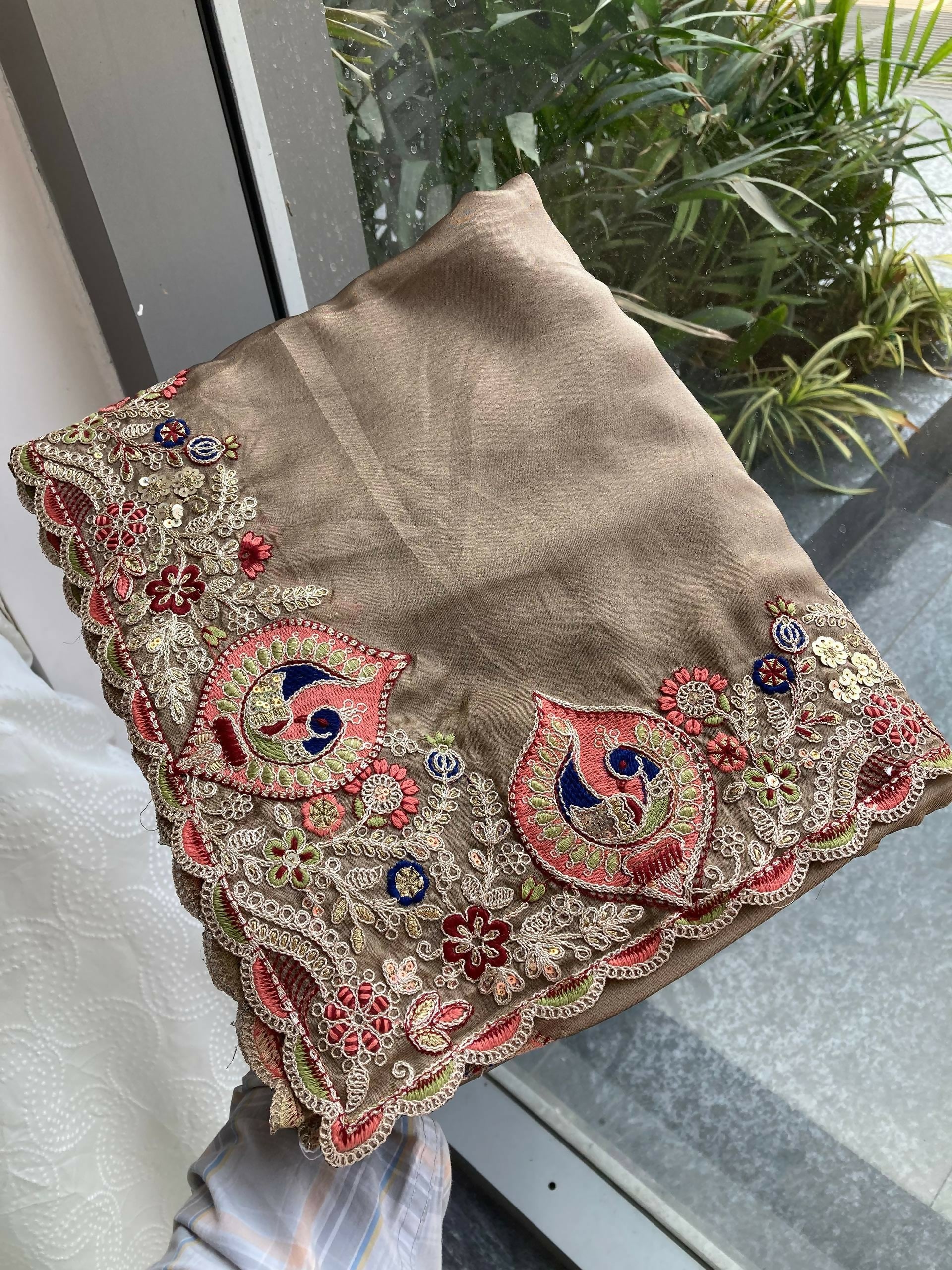 Teeya Creation New Trendy Party Wear Soft Silk Saree-Brown - Dista