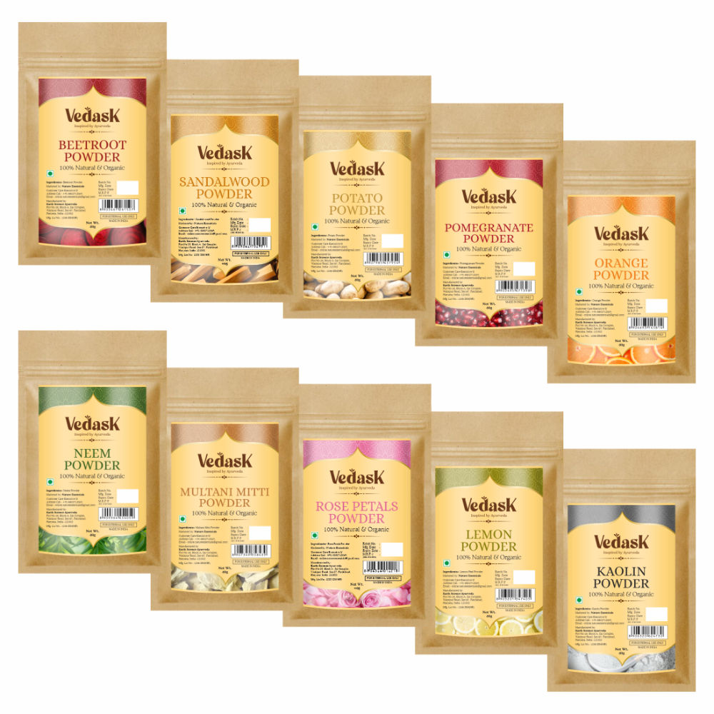 Vedask Organic Face Pack Powder Clay Mask-Combo - Dista