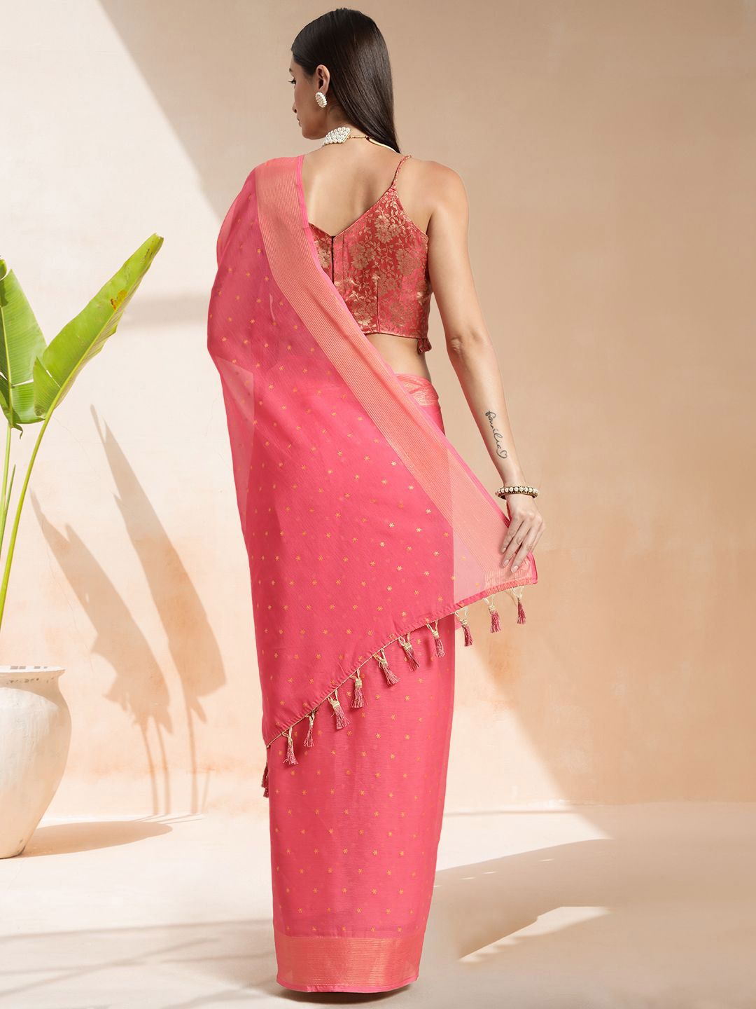 Mitera Floral Printed Ready to Wear Saree - Distacart