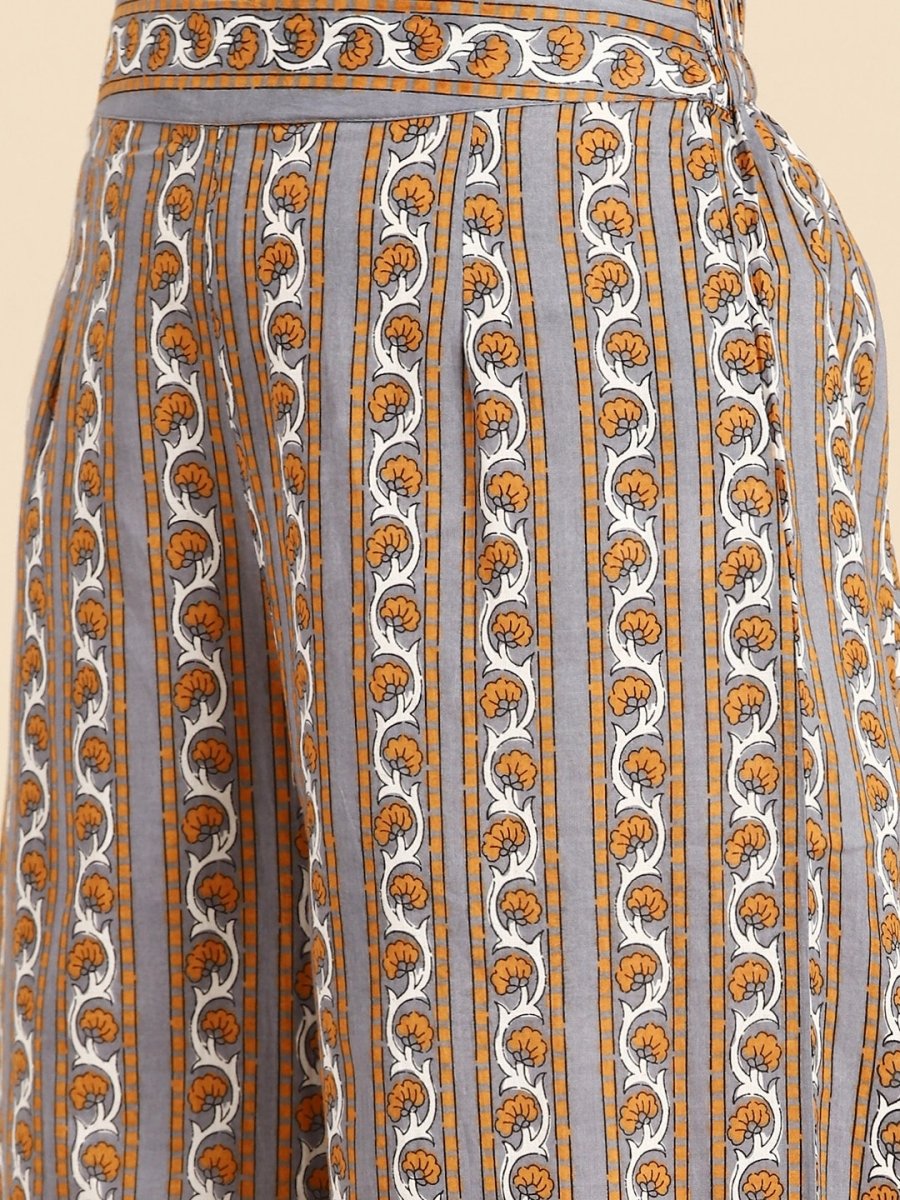 All About You Ethnic Motifs Printed Kurta with Palazzos - Distacart
