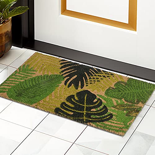 HOKIPO Large Natural Coconut Coir Mat For Entrance Inside Outside Mat - Dista
