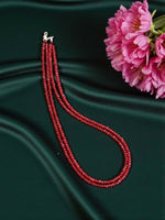 Thumbnail for Joban Fashion Women Red 2 Layer Agate Necklace, Silver Finish - Distacart