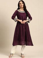 Thumbnail for All About You Ethnic Motifs Embroidered Empire Sequinned Kurta with Trousers - Distacart