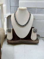 Thumbnail for Inhanns Noor-E-Jalwa – Handmade Crystal Bead Necklace / Necklace With Earrings -Adjustable - Titanium - Distacart