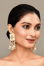 Thumbnail for New Stylish Meenakari Blue Jhumki Earring for Womens by House of Ree - Distacart