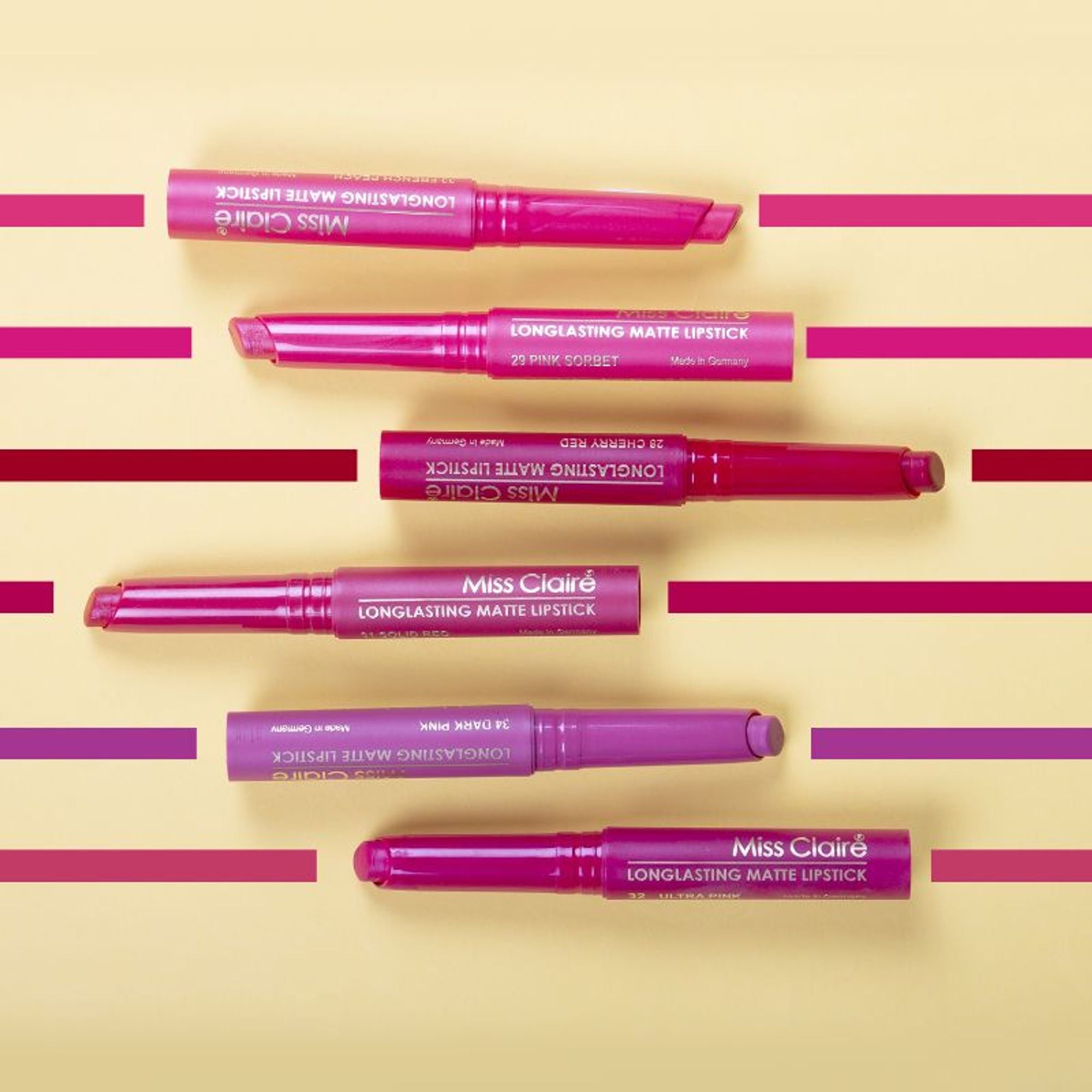 Miss Claire Long Lasting Matte Lipstick - 21 Sherbet Pink